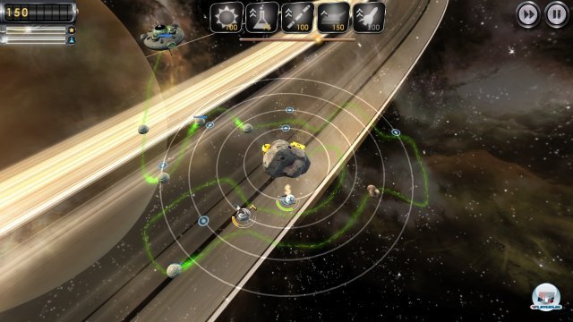 Das Spiel ist im Kern eine simple Tower-Defense-Variante, bietet aber einige interessante Kniffe - allen voran die drehbaren Baubahnen. Das Spiel ist im Kern eine simple Tower-Defense-Variante, bietet aber einige interessante Kniffe - allen voran die drehbaren Baubahnen.