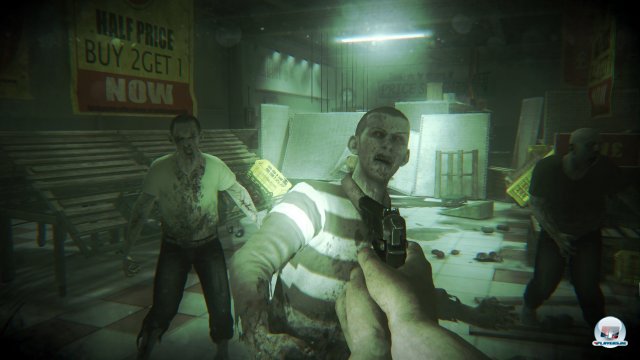 Von Zombies umzingelt? Eine solche Situation überlebt man entweder nur mit Glück oder einem vollen Magazin. Von Zombies umzingelt? Eine solche Situation überlebt man entweder nur mit Glück oder einem vollen Magazin.