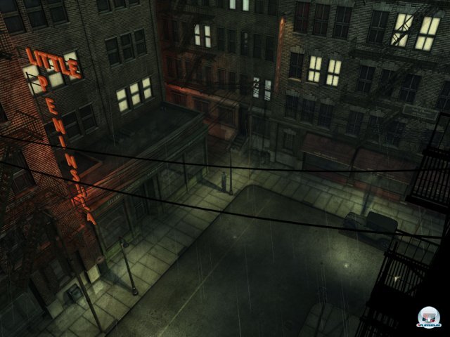 Regen, Schmutz und lange Mäntel: Der Krimi beginnt vor einer klassischen Film Noir-Kulisse. Regen, Schmutz und lange Mäntel: Der Krimi beginnt vor einer klassischen Film Noir-Kulisse.