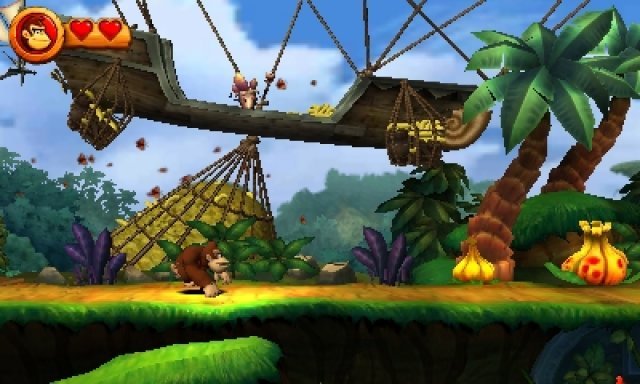 Timing ist alles: Donky Kong muss sich ständig an Hindernissen und Feinden vorbei manövrieren. Timing ist alles: Donky Kong muss sich ständig an Hindernissen und Feinden vorbei manövrieren.