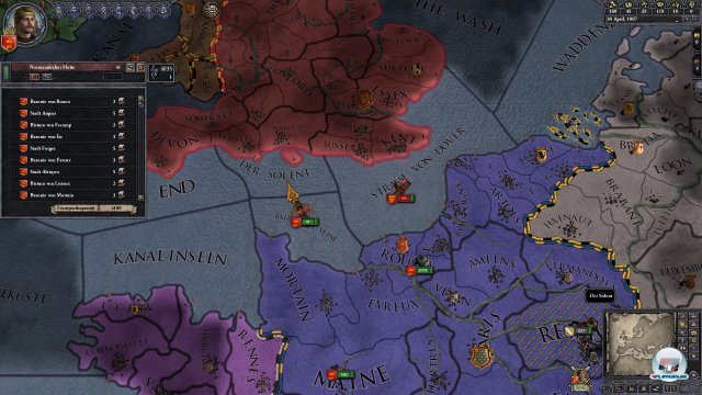 Thronstreit um Engeland. Wilhelm will die Insel, während Harold sie nicht hergeben will. Thronstreit um Engeland. Wilhelm will die Insel, während Harold sie nicht hergeben will.