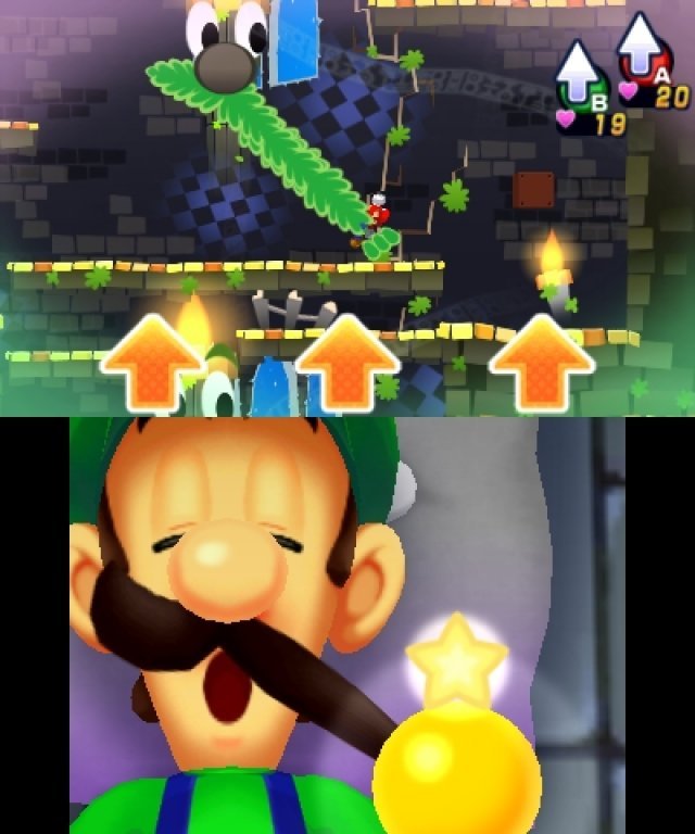 Während Luigi schläft kann seine Traumwelten durch Berührungen verändern.